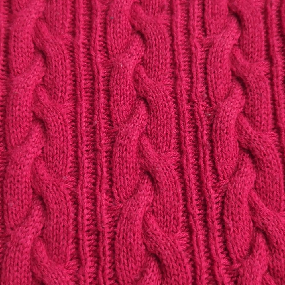 Sezane Style Raspberry Red Cable Knit Cardigan M - Picture 4 of 4